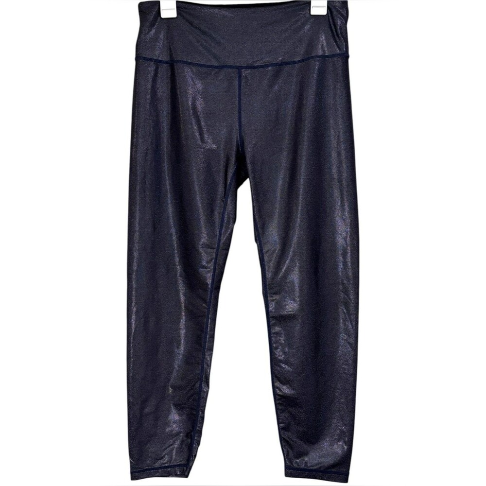 Zyia Sparkle Dark Navy Blue Cropped Athletic Leggings Size 14/16 Women's